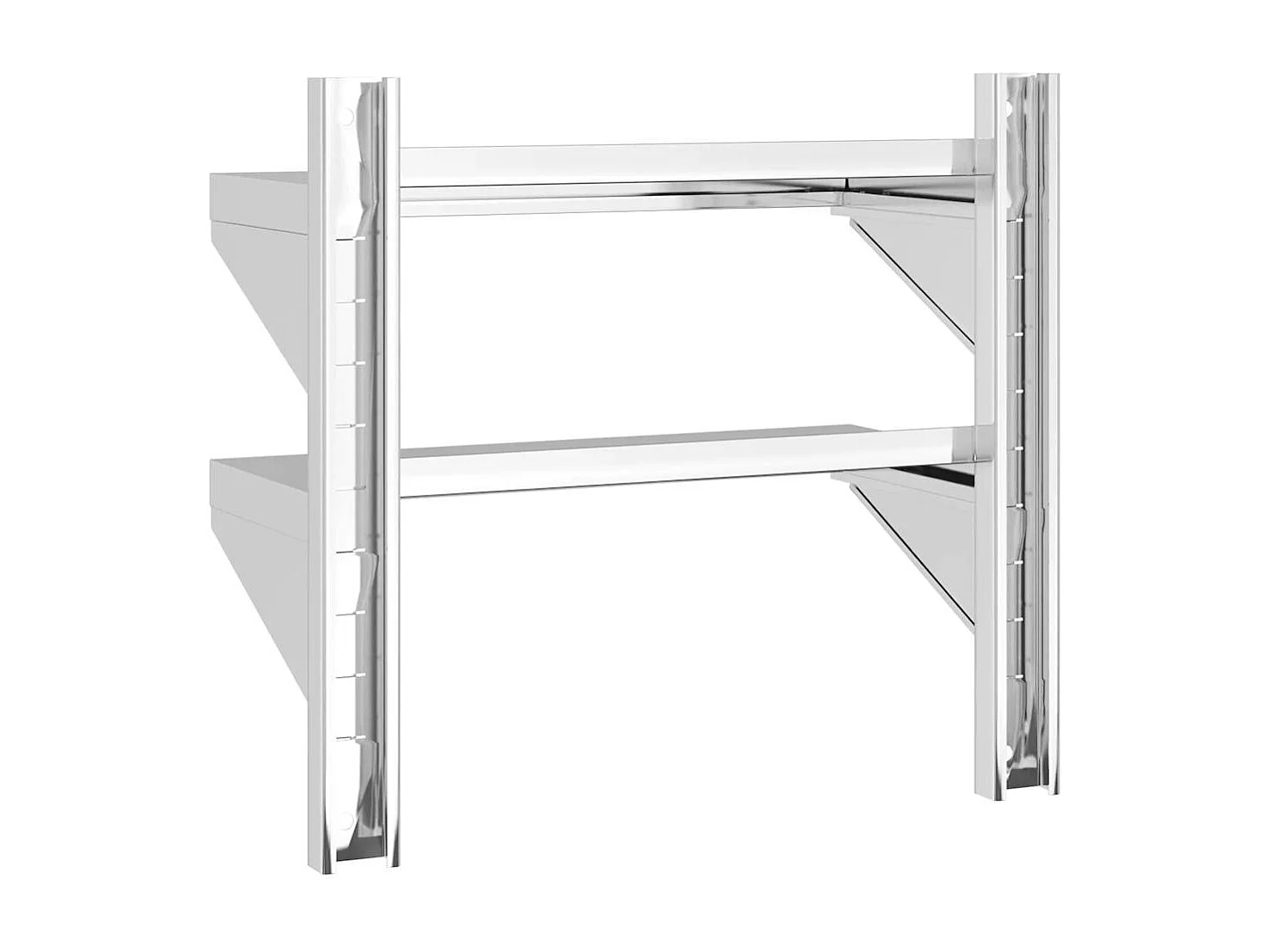 Estante parede 2 prateleiras 50x23,5x60 cm aço inoxidável prata