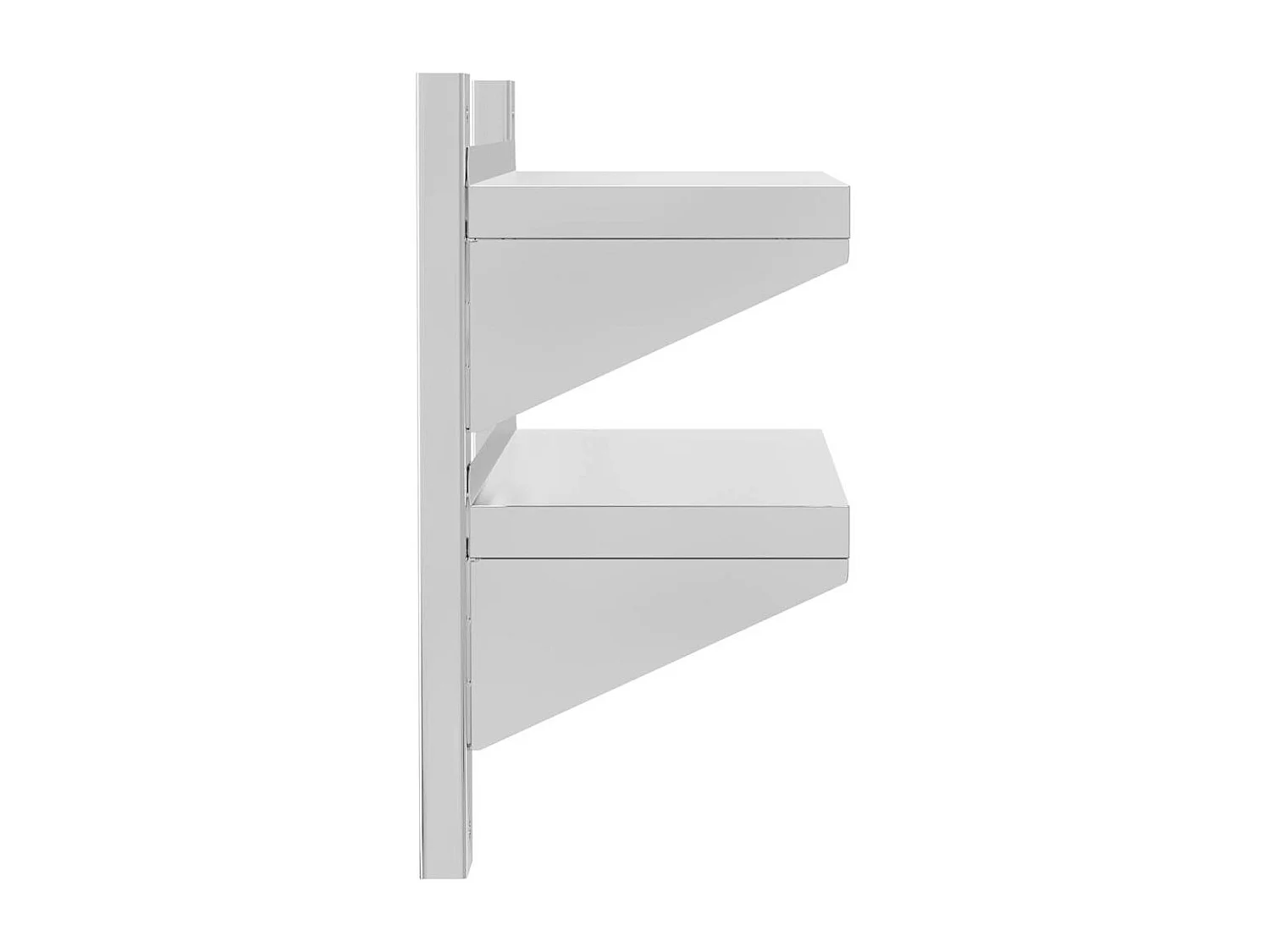 Étagère murale 2 niveaux 50x23,5x60 cm argenté acier inoxydable