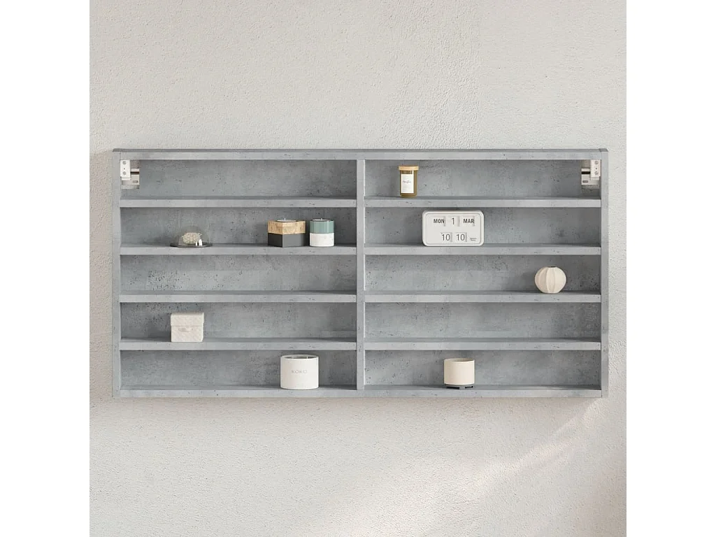 Armário vitrine 100x8,5x50cm derivados de madeira cinza cimento