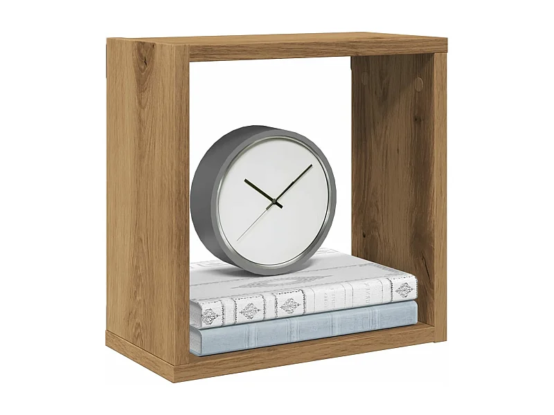 Estantes cubo de pared 4 uds madera roble artisan 30x15x30 cm