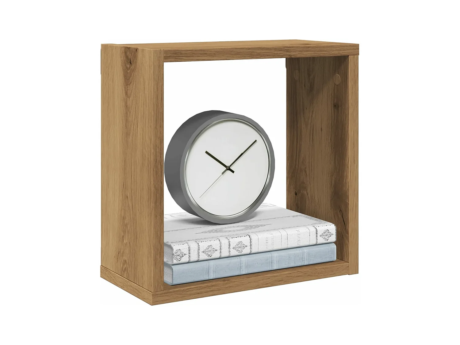 Estantes cubo de pared 4 uds madera roble artisan 30x15x30 cm