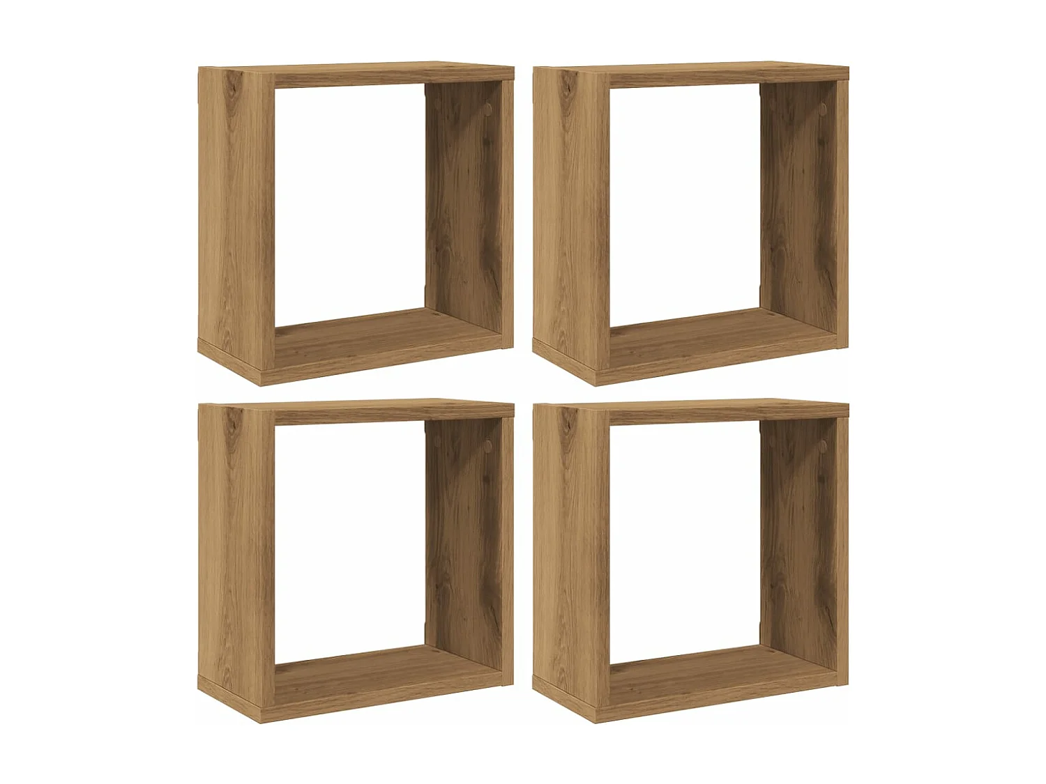Étagères cube murales 4 pcs chêne artisanal bois d'ingénierie