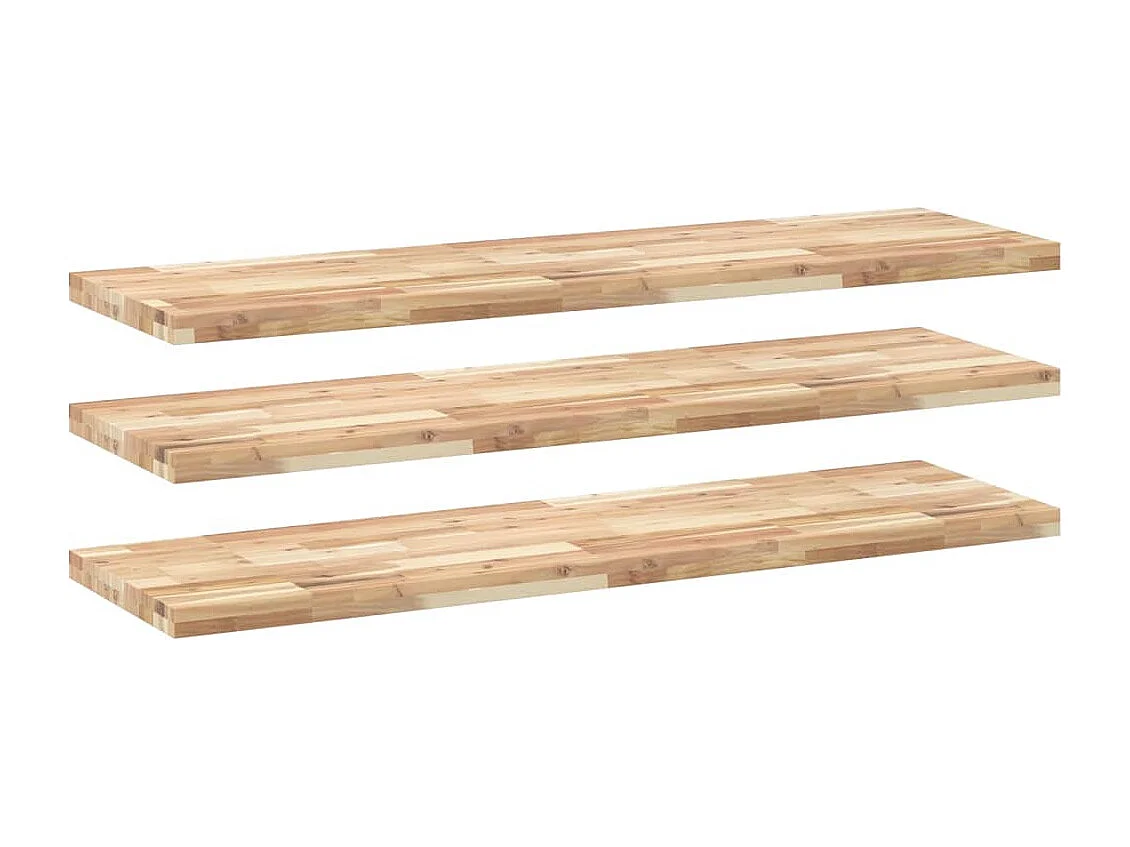 Schweberegale 3 Stk. 140x40x4 cm Massivholz Akazie Unbehandelt