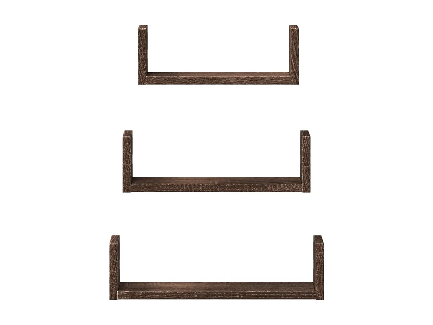 Prateleiras de parede 3 pcs derivados madeira carvalho castanho