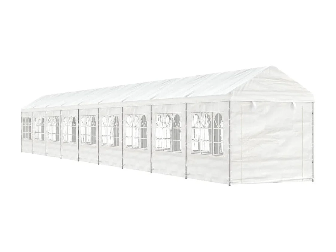 Belvédère avec toit blanc 20,07x2,28x2,69 m polyéthylène
