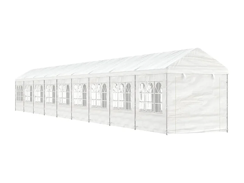 Belvédère avec toit blanc 20,07x2,28x2,69 m polyéthylène