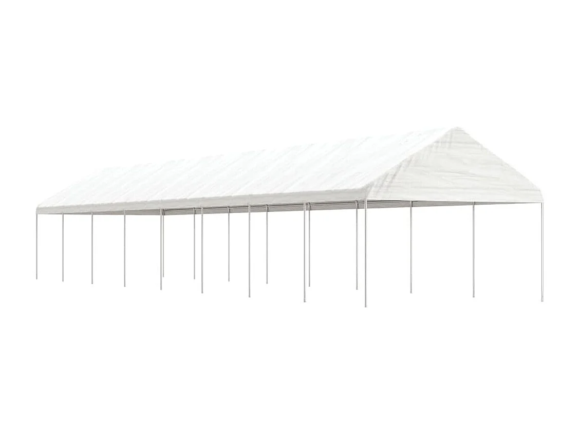 Gazebo com telhado 17,84x4,08x3,22 m polietileno branco