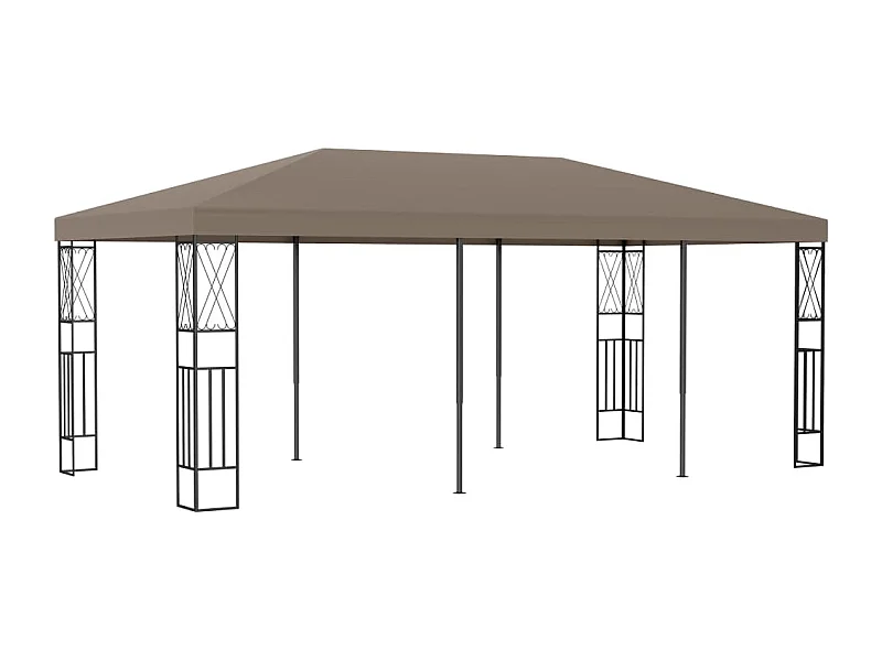 Cenador de tela gris taupé 6x3 m