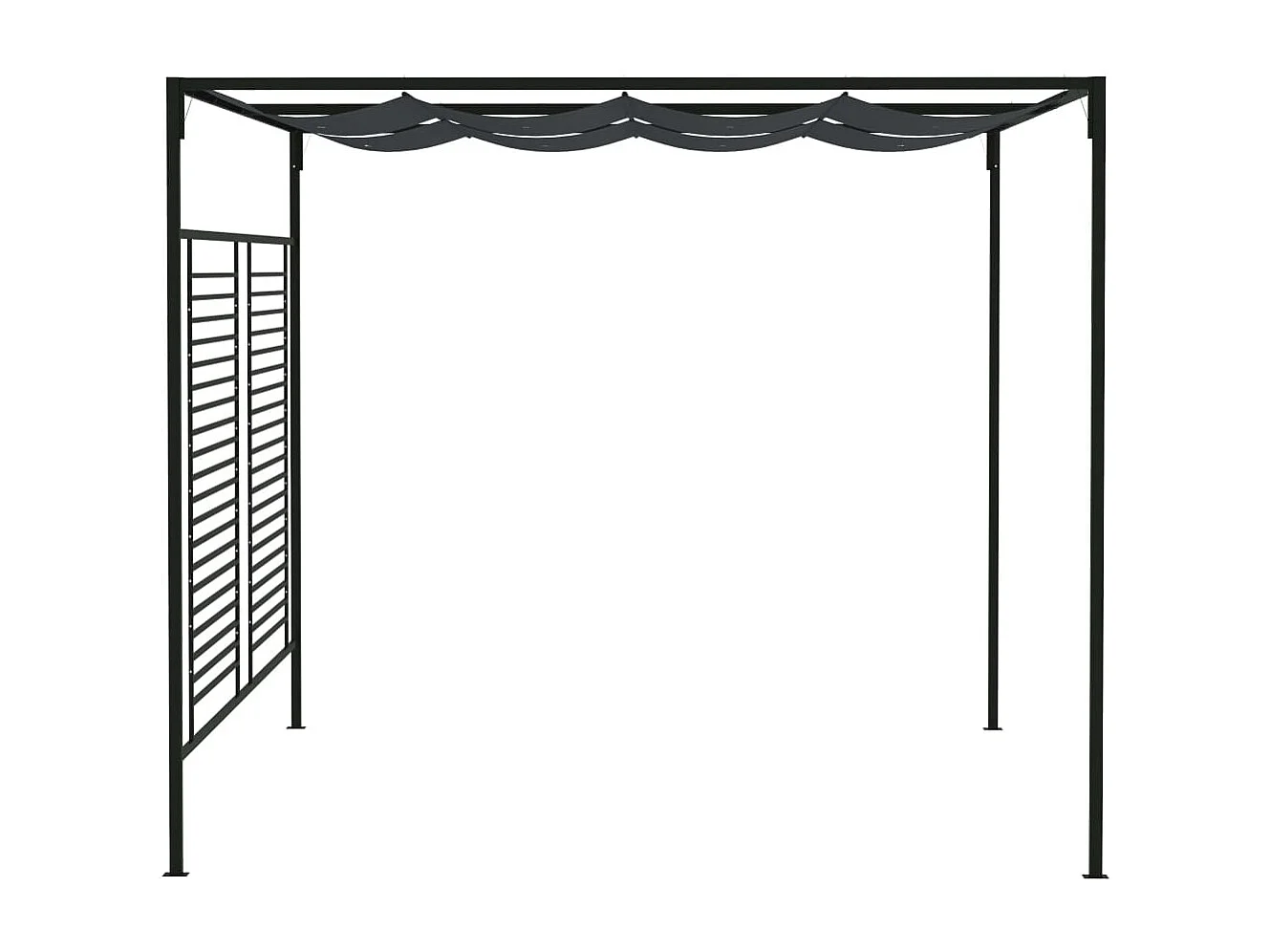 Belvédère avec auvent rétractable 4x3x2,3 m Anthracite 180 g/m²