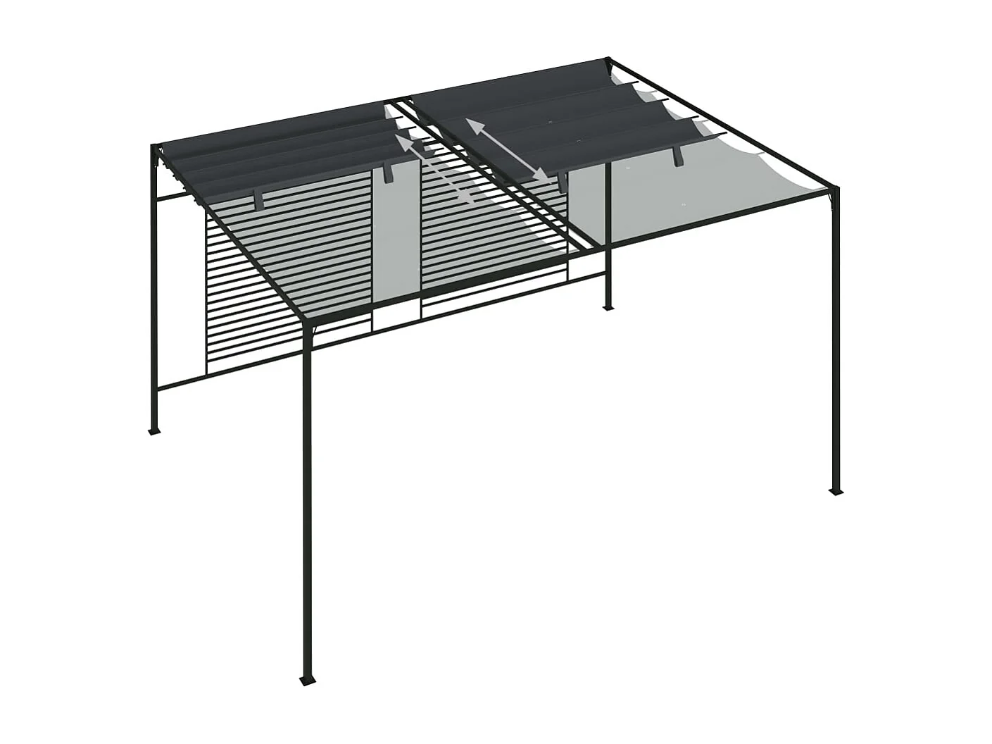 Belvédère avec auvent rétractable 4x3x2,3 m Anthracite 180 g/m²