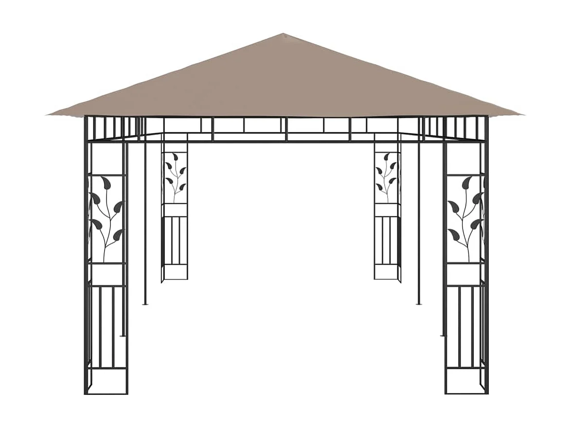 Belvédère avec moustiquaire 6x3x2,73 m Taupe 180 g/m²