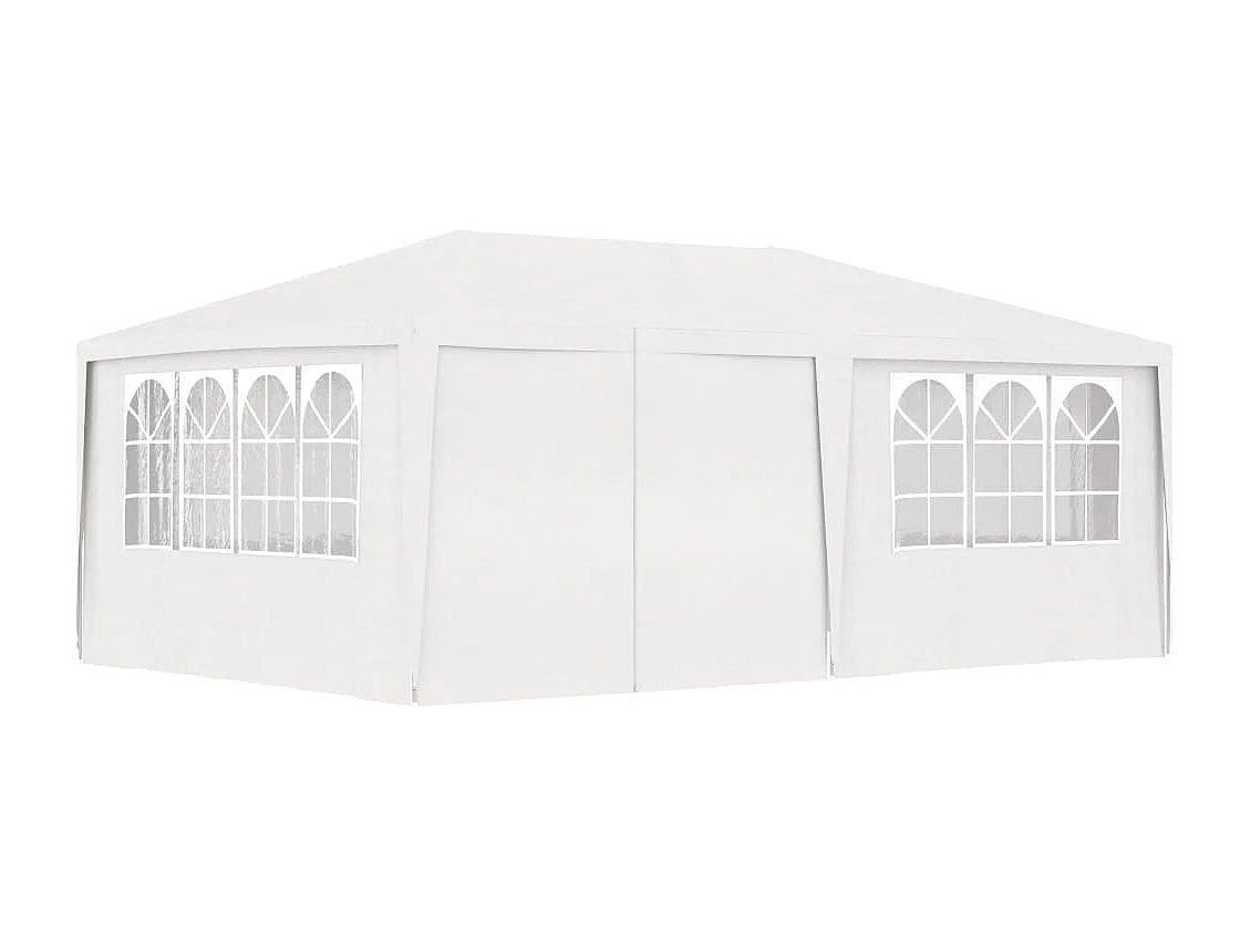 Tente de réception et parois latérales 4x6 m Blanc 90 g/m²