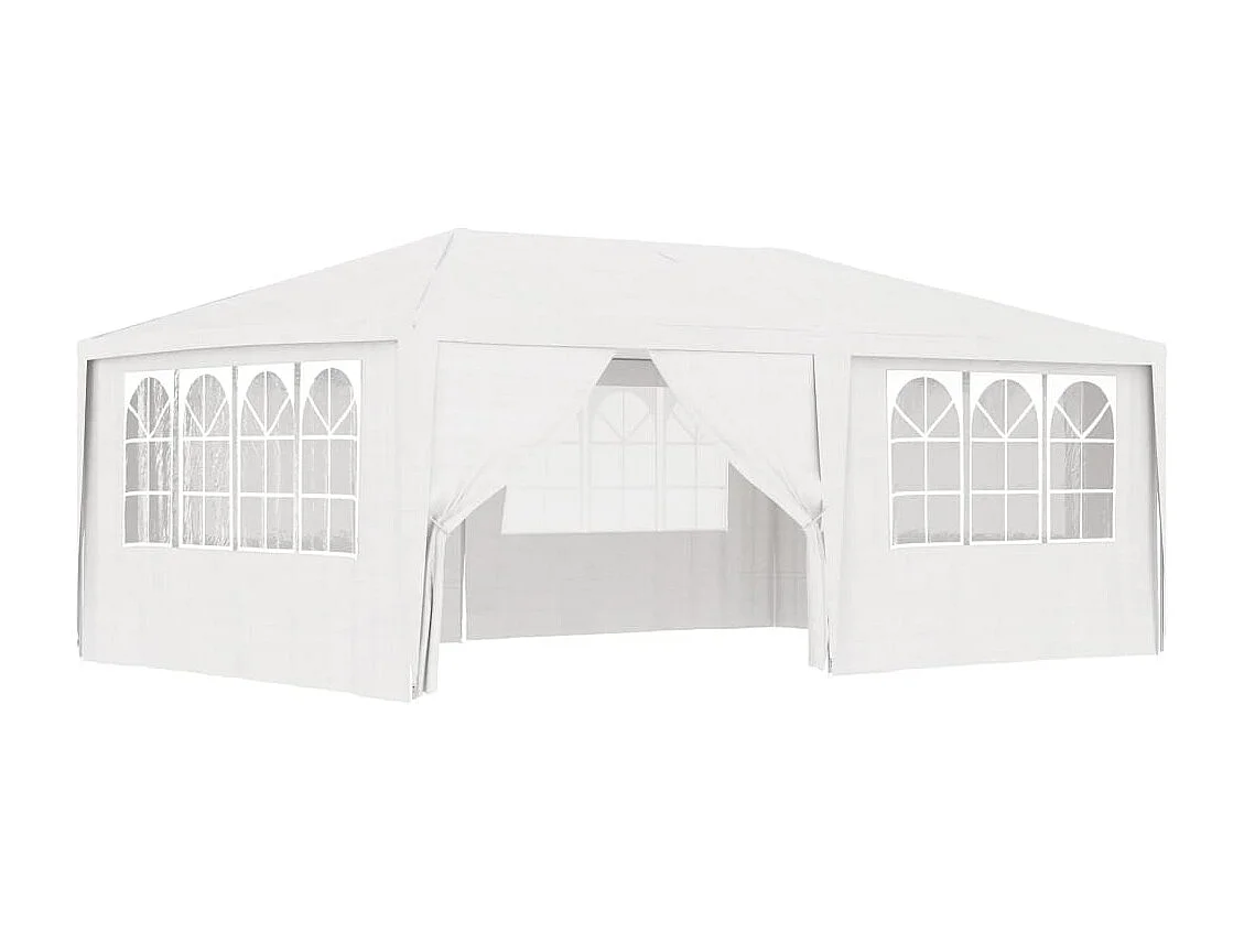 Tente de réception et parois latérales 4x6 m Blanc 90 g/m²