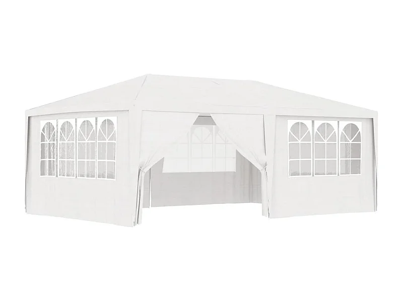 Tente de réception et parois latérales 4x6 m Blanc 90 g/m²