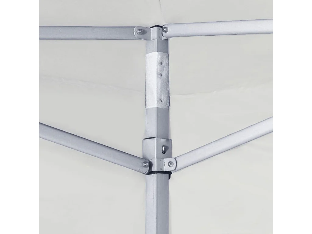 Tente de réception pliable avec 2 parois 3x3 m Acier Blanc