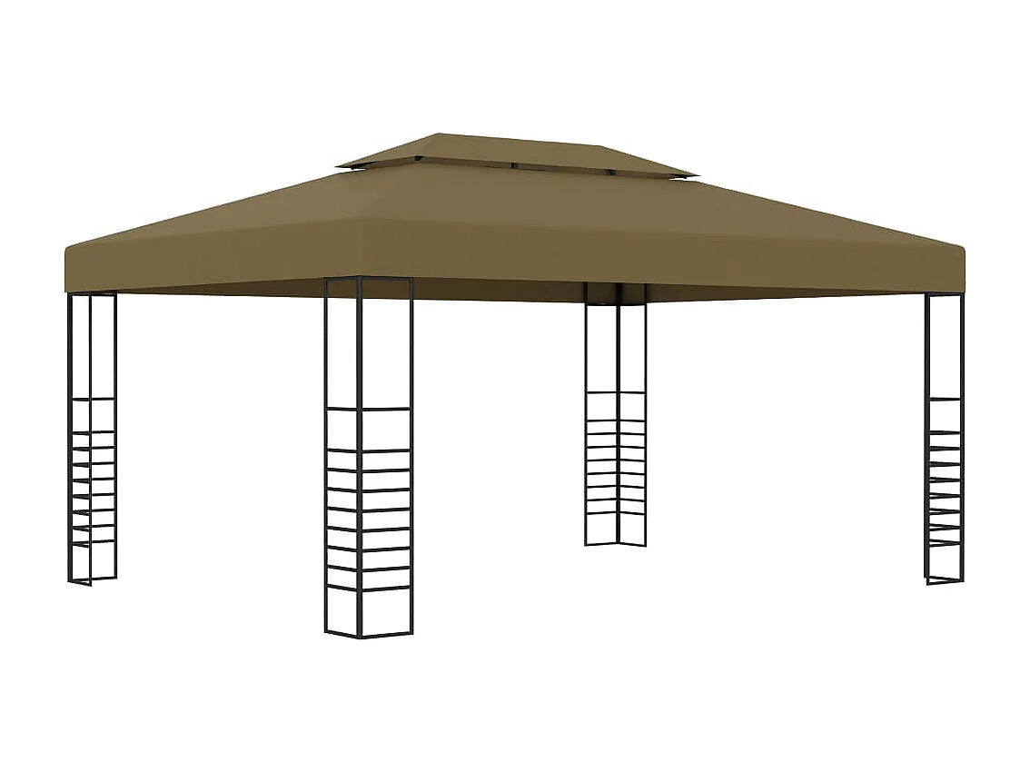 Carpa cenador de jardín con tira de luz LED 3x4m taupé 180 g/m²