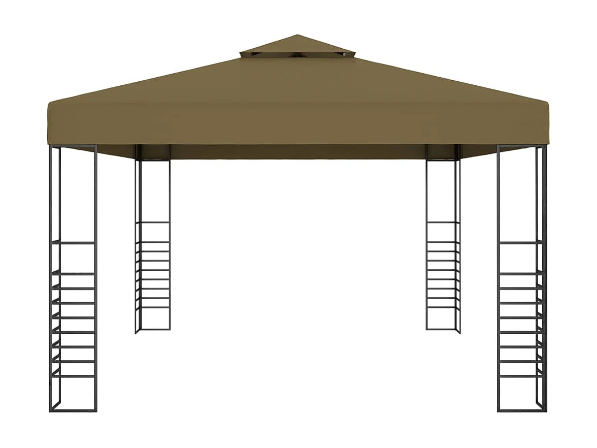 Carpa cenador de jardín con tira de luz LED 3x4m taupé 180 g/m²