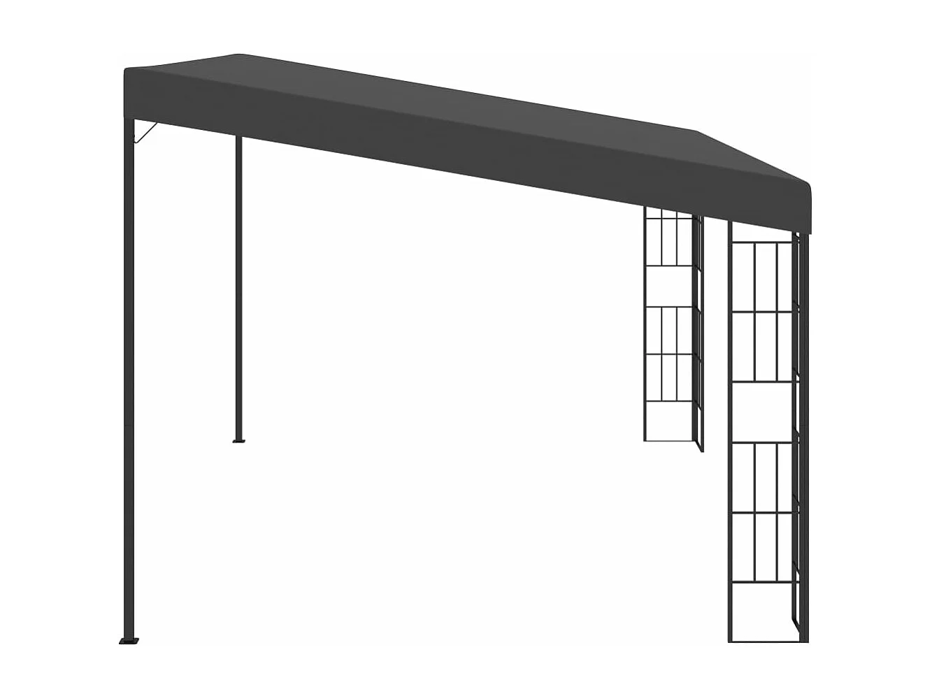 Gazebo a Parete 3x4 m Antracite in Tessuto