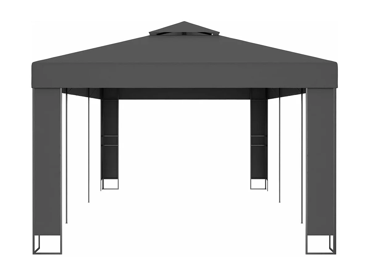 Pavillon mit Doppeldach 3 x 6 m Anthrazit
