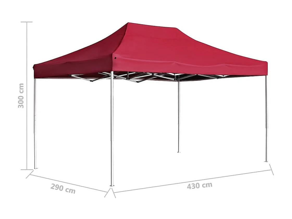 Tente de réception pliable Aluminium 4,5x3 m Bordeaux