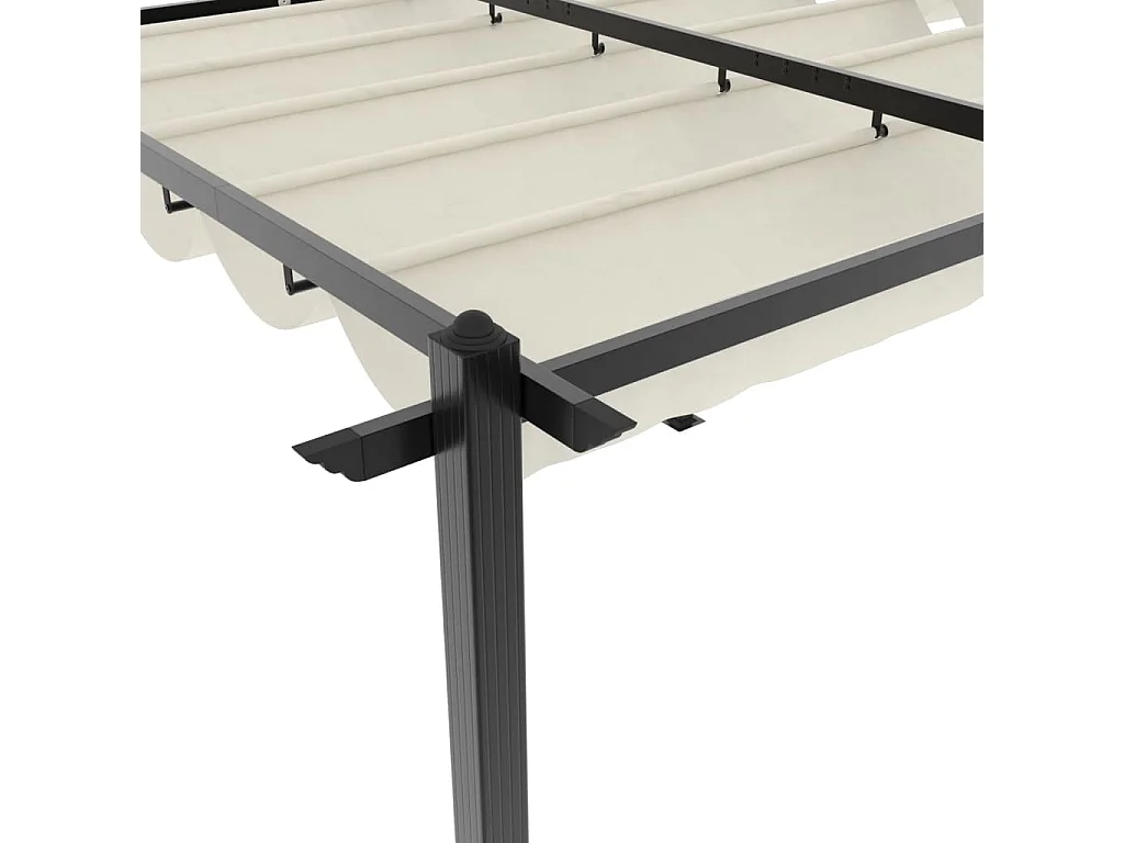 Tonnelle de jardin avec toit rétractable crème 3x6 m aluminium