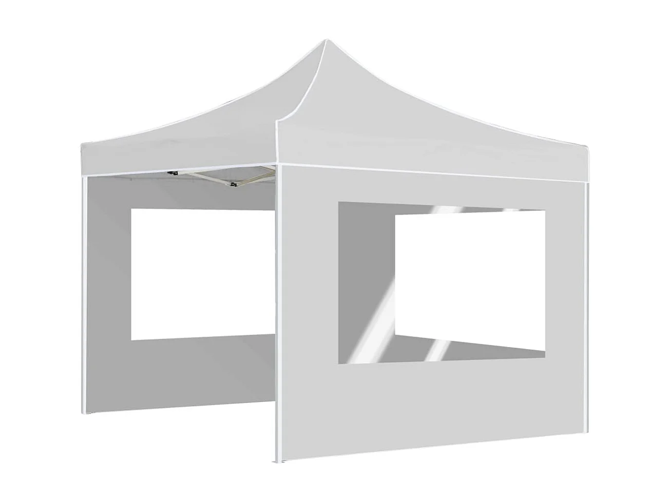 Gazebo Pieghevole con Pareti in Alluminio 3x3 m Bianco