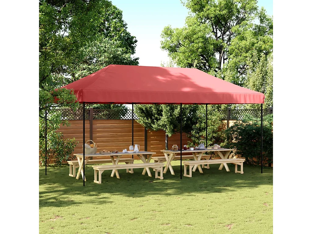 Tente de réception pliable escamotable bordeaux 580x292x315 cm