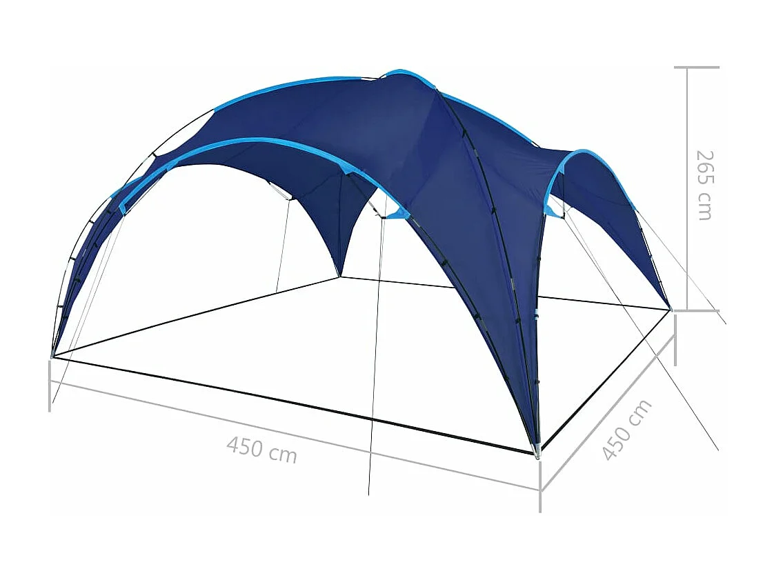 Kuppel-Pavillon 450x450x265 cm Dunkelblau
