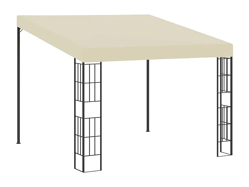 Gazebo a Parete 3x3 m Crema in Tessuto