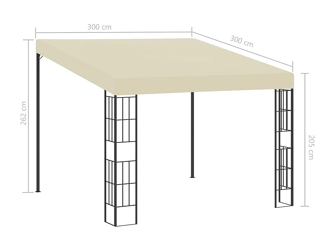 Belvédère mural 3x3 m Crème Tissu
