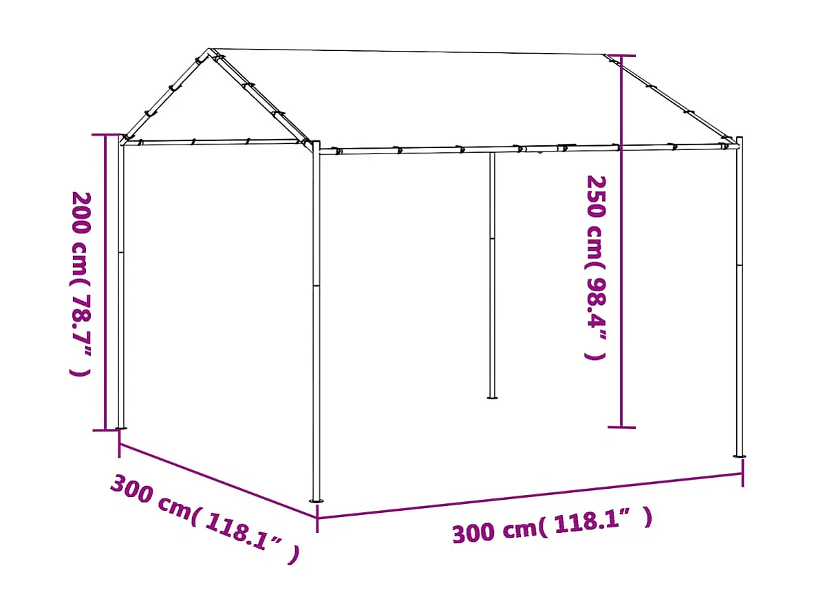 Tenda a Baldacchino Beige 3x3 m in Acciaio e Tessuto