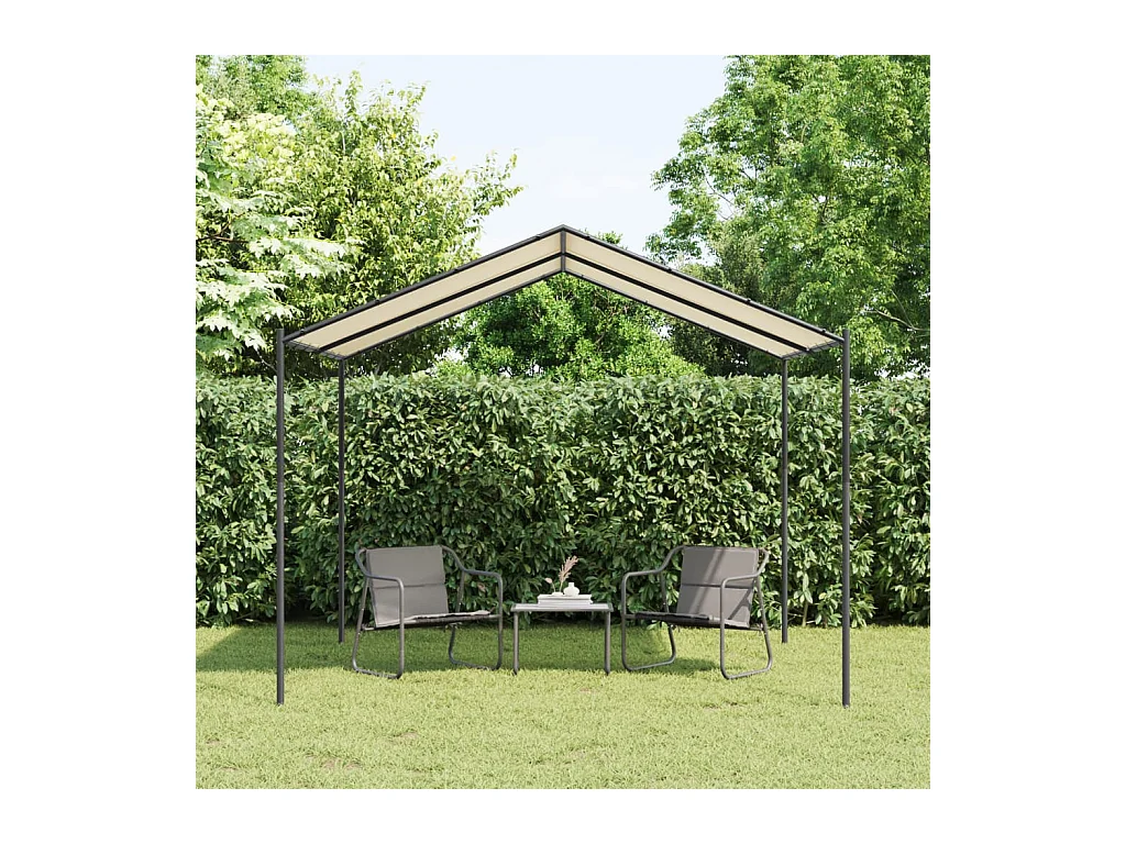 Tente à auvent beige 3x3 m acier et tissu