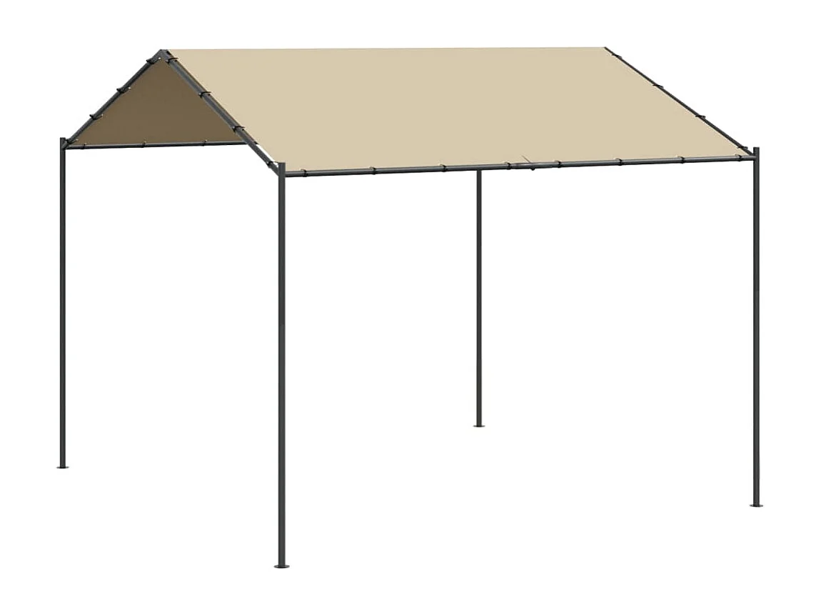 Tente à auvent beige 3x3 m acier et tissu