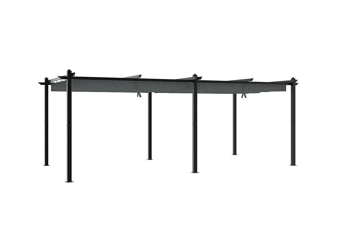Gartenpavillon mit Ausziehbarem Dach Anthrazit 3x6 m Aluminium