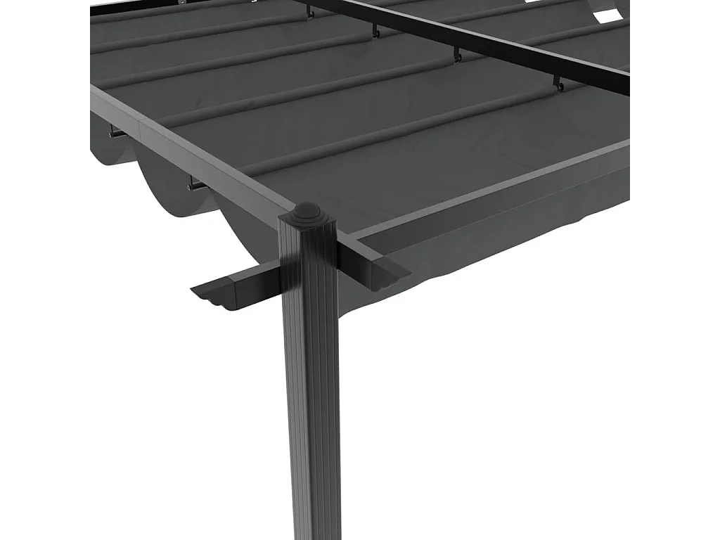 Cenador de jardín con techo retráctil aluminio antracita 3x6 m