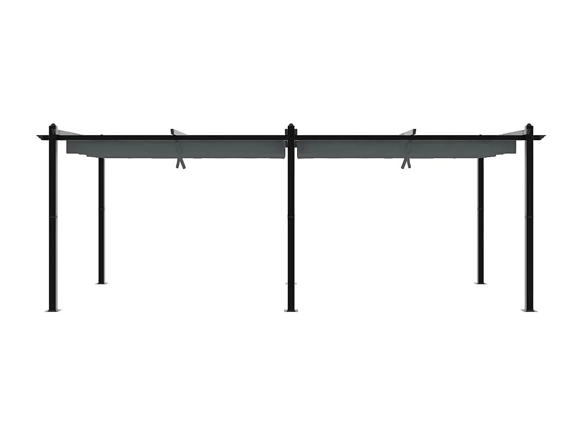 Cenador de jardín con techo retráctil aluminio antracita 3x6 m