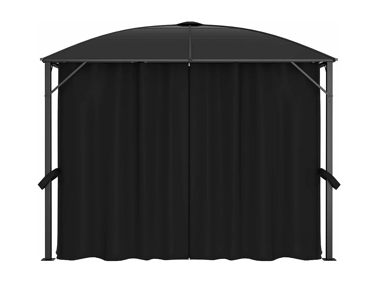 Tonnelle avec rideaux 300x300x265 cm Anthracite
