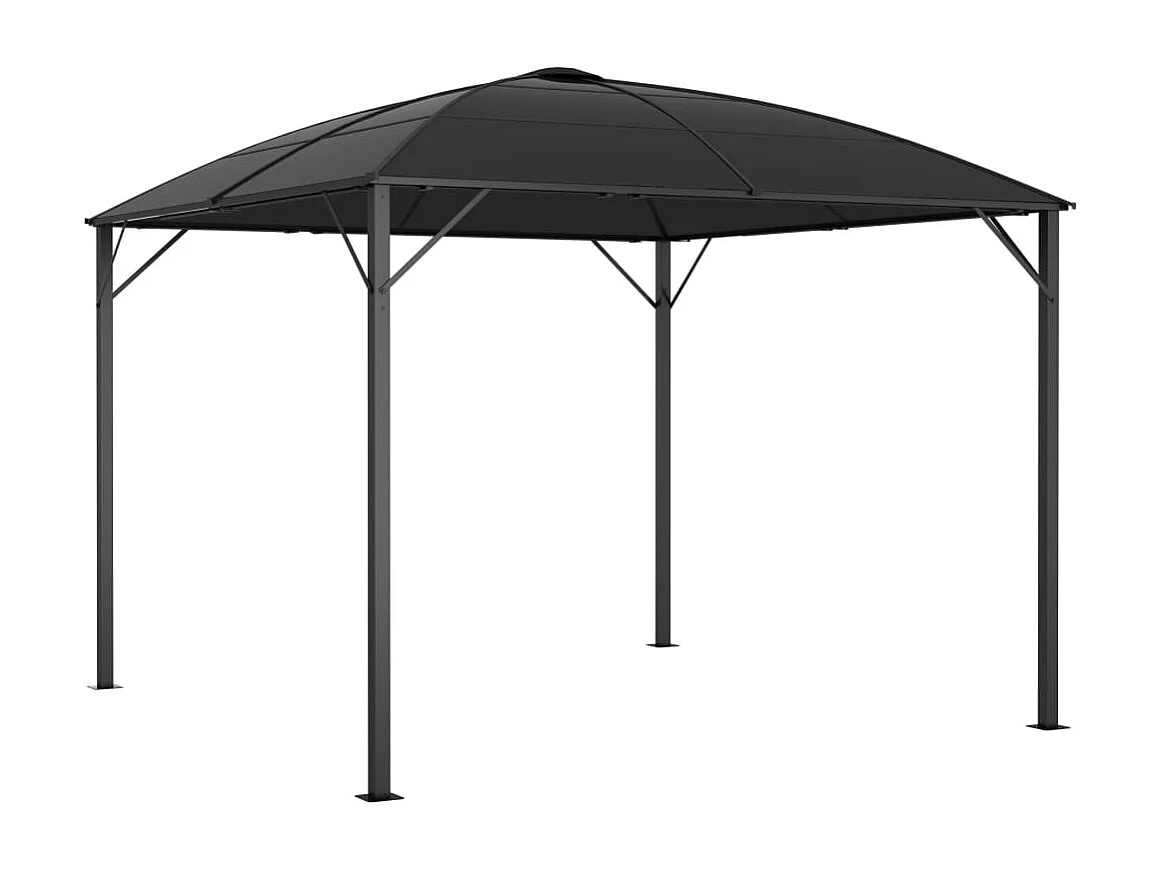 Tonnelle avec rideaux 300x300x265 cm Anthracite