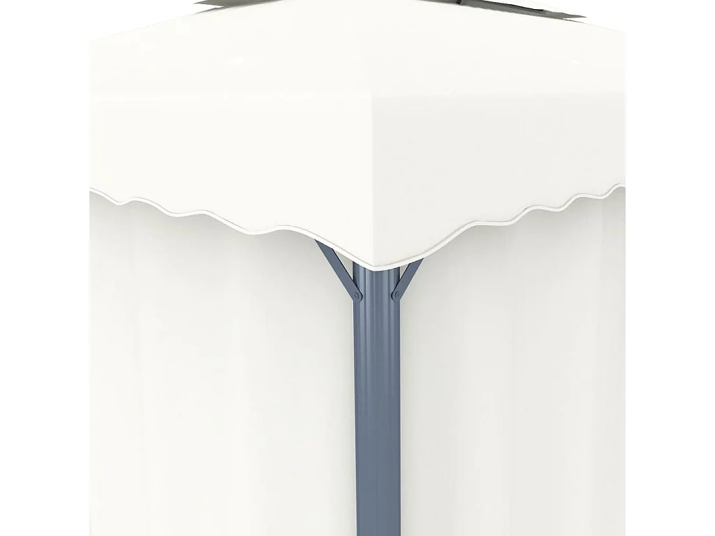 Gazebo con Tende 4x3 cm Bianco Crema Alluminio