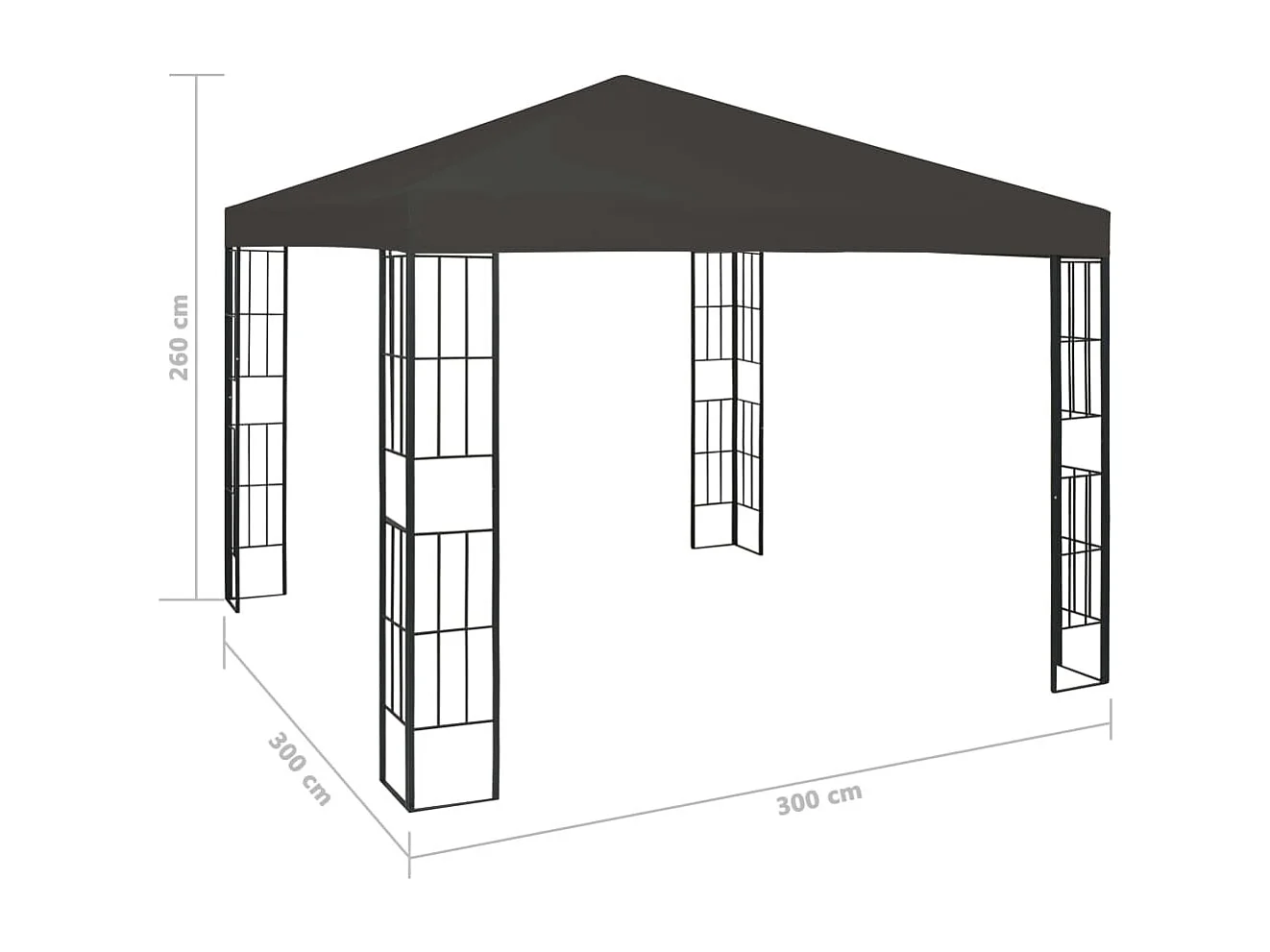 Gazebo 3x3 m Antracite