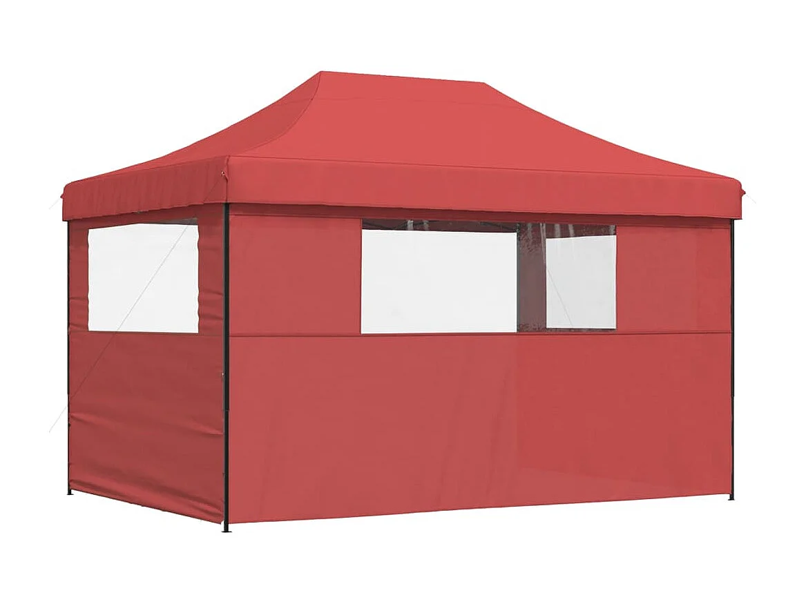 Tente de réception pliable escamotable avec 3 parois latérales