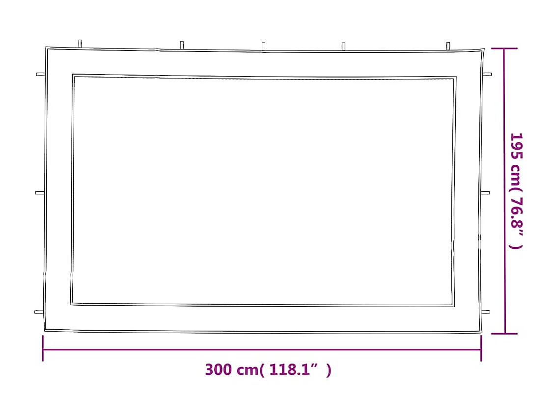 Pareti per Tendostruttura 2 pz Bianco e Nero in Rete