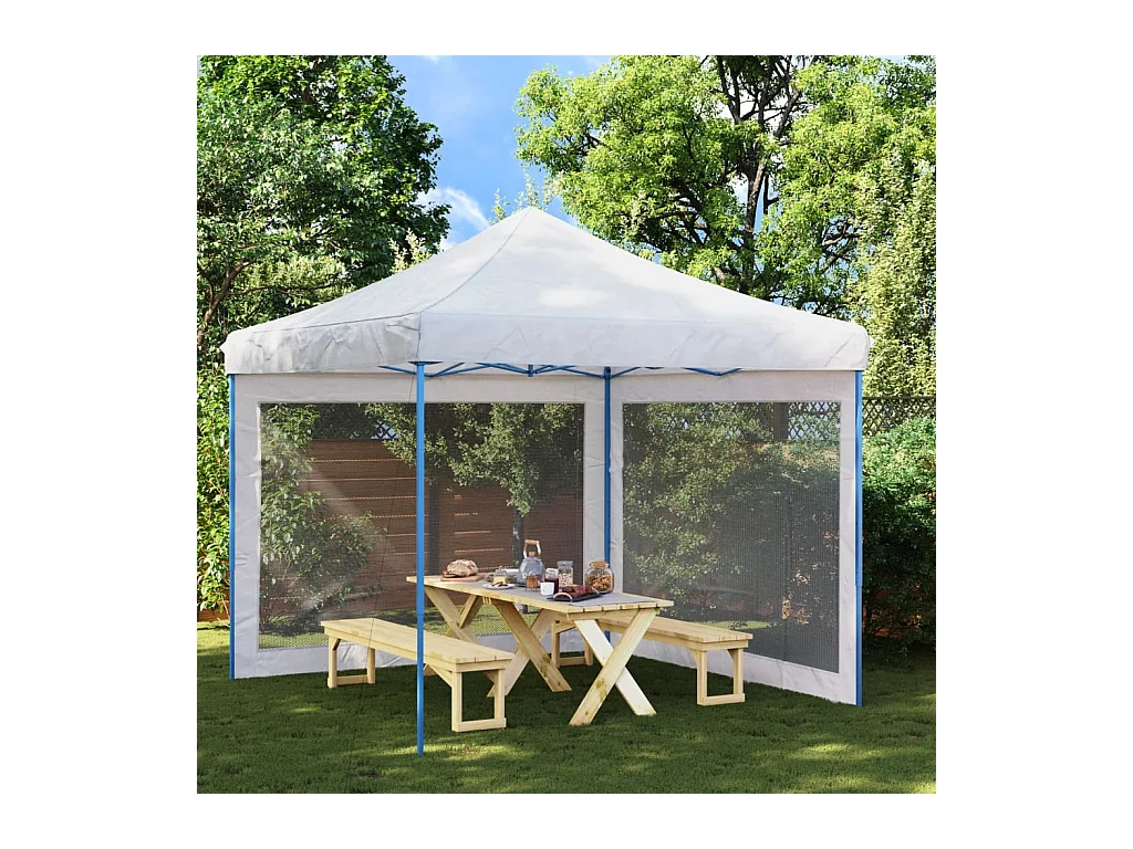 Tentwanden 2 st gaas wit en zwart