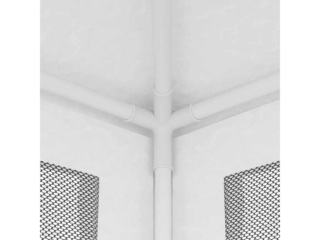 Tente de réception 4 parois latérales en maille 2,5x2,5 m Blanc