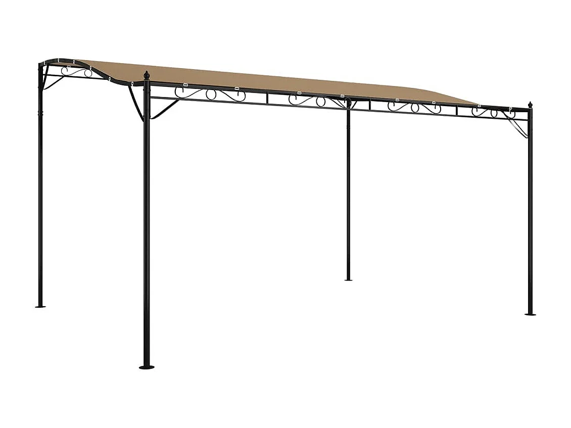 Auvent taupe 4x3 m 180 g/m² tissu et acier