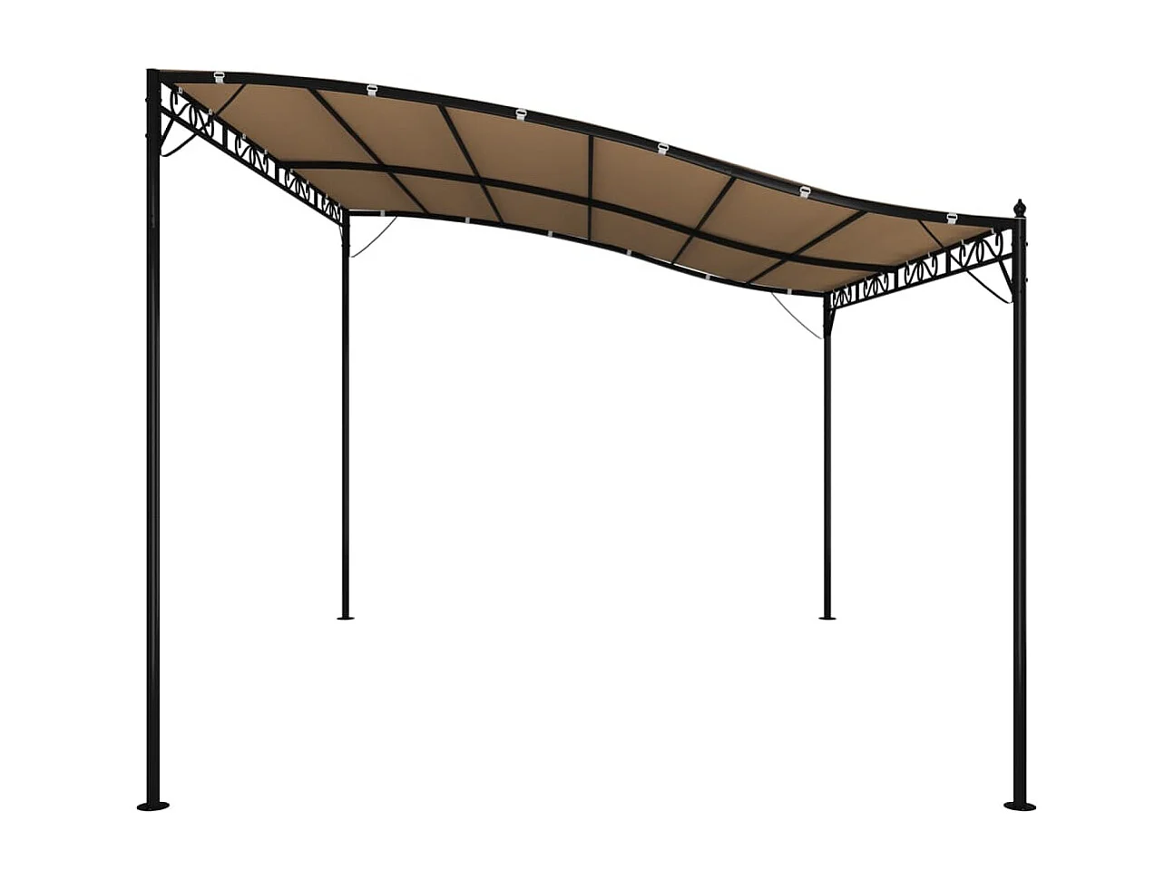 Auvent taupe 4x3 m 180 g/m² tissu et acier
