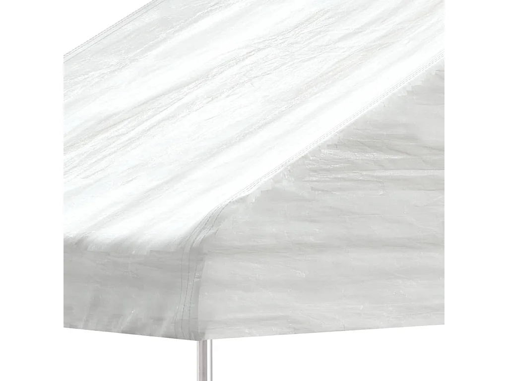 Cenador con techo polietileno blanco 20,07x2,28x2,69 m