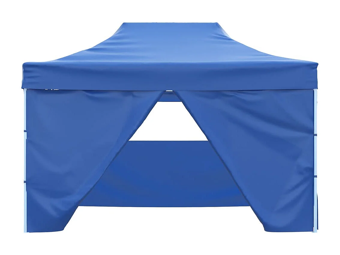 Tente pliable avec 4 parois latérales 3 x 4,5 m Bleu