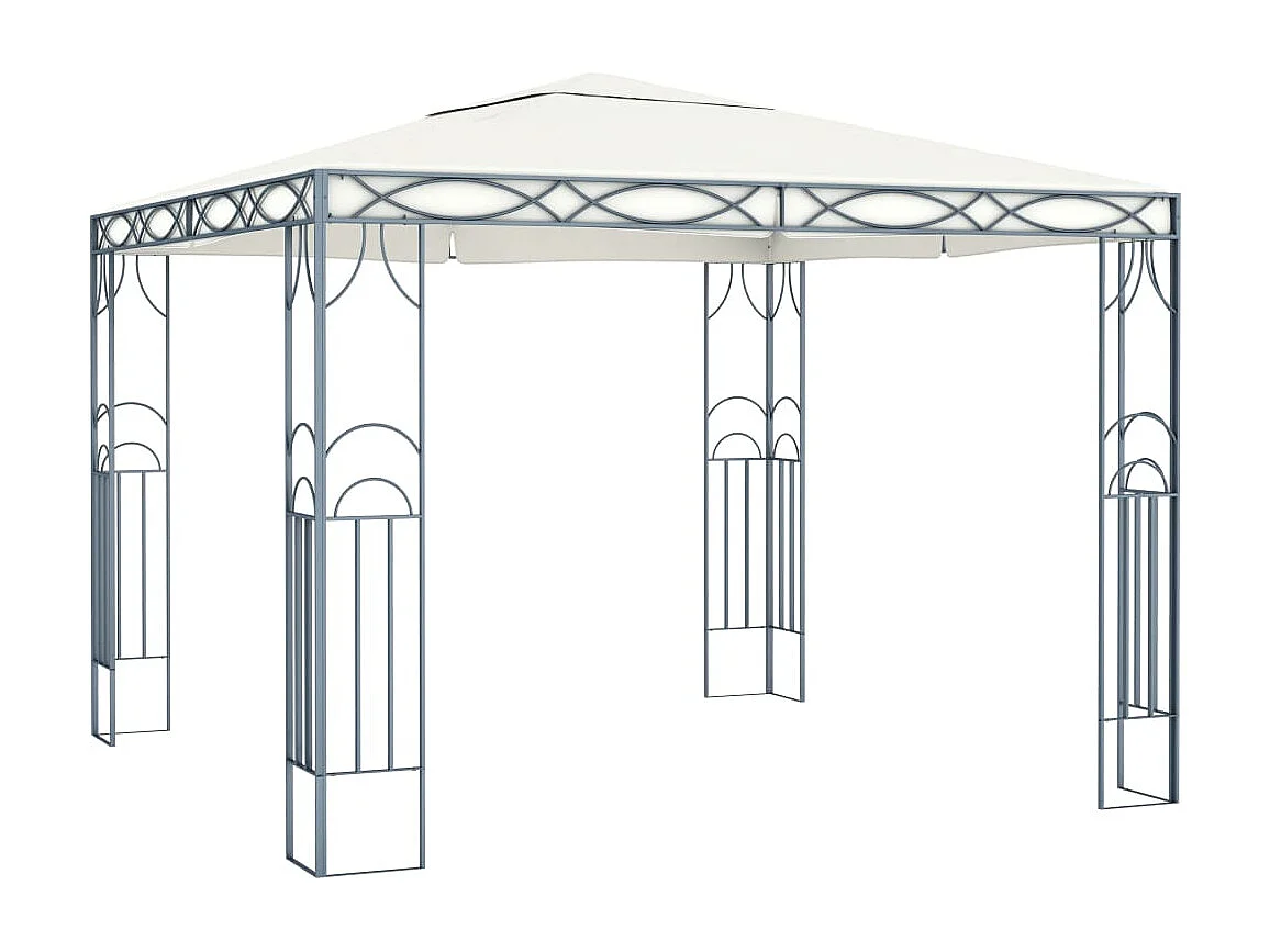 Gazebo con Stringa di Luci LED 300x300 cm Crema