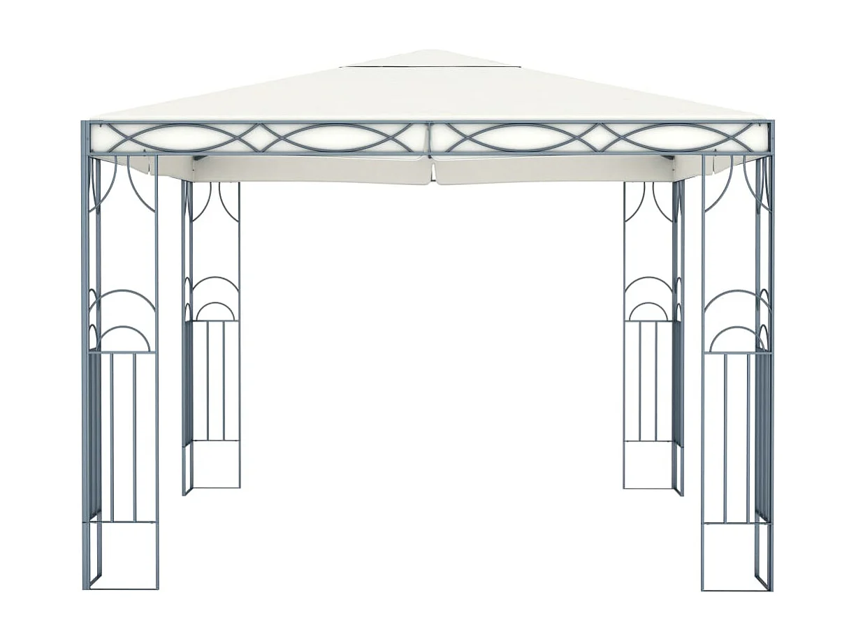 Gazebo con Stringa di Luci LED 300x300 cm Crema